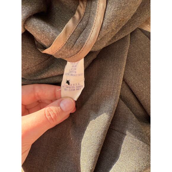 Vintage Country Shop Wool Blend Midi Skirt Gray Olive Green Size 12 - Picture 4 of 6